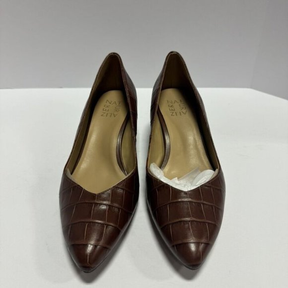 Naturalizer Womens Mali Pump Heel Brown Croc Size 10W - Picture 3 of 6